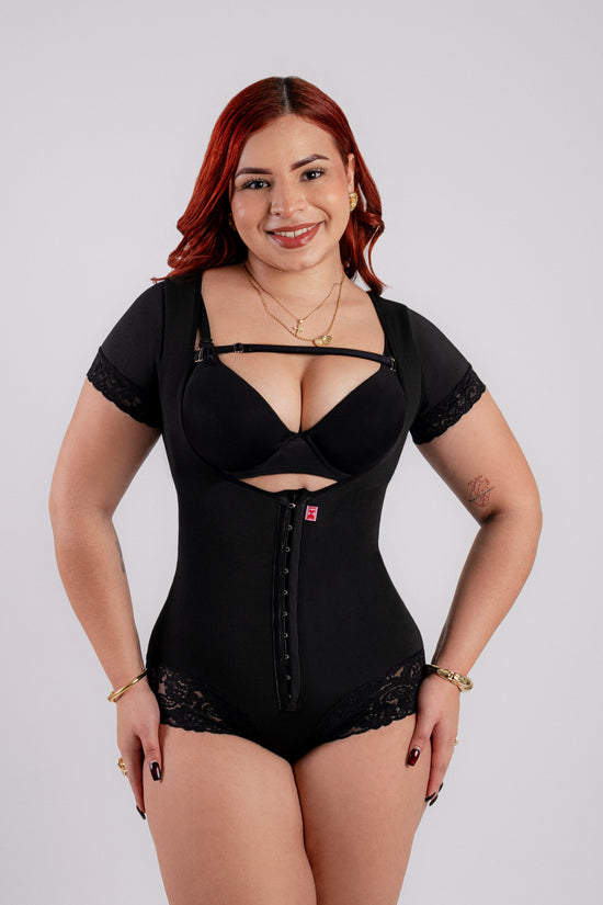 BODY DOBLE COMPRESION MANGA CORTA NEGRO