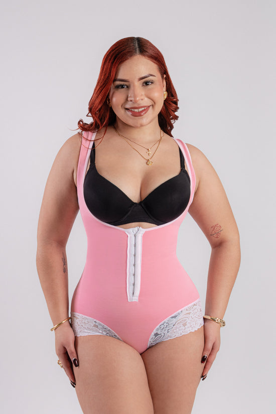 BODY DOBLE COMPRESION MANGA CERO ROSA