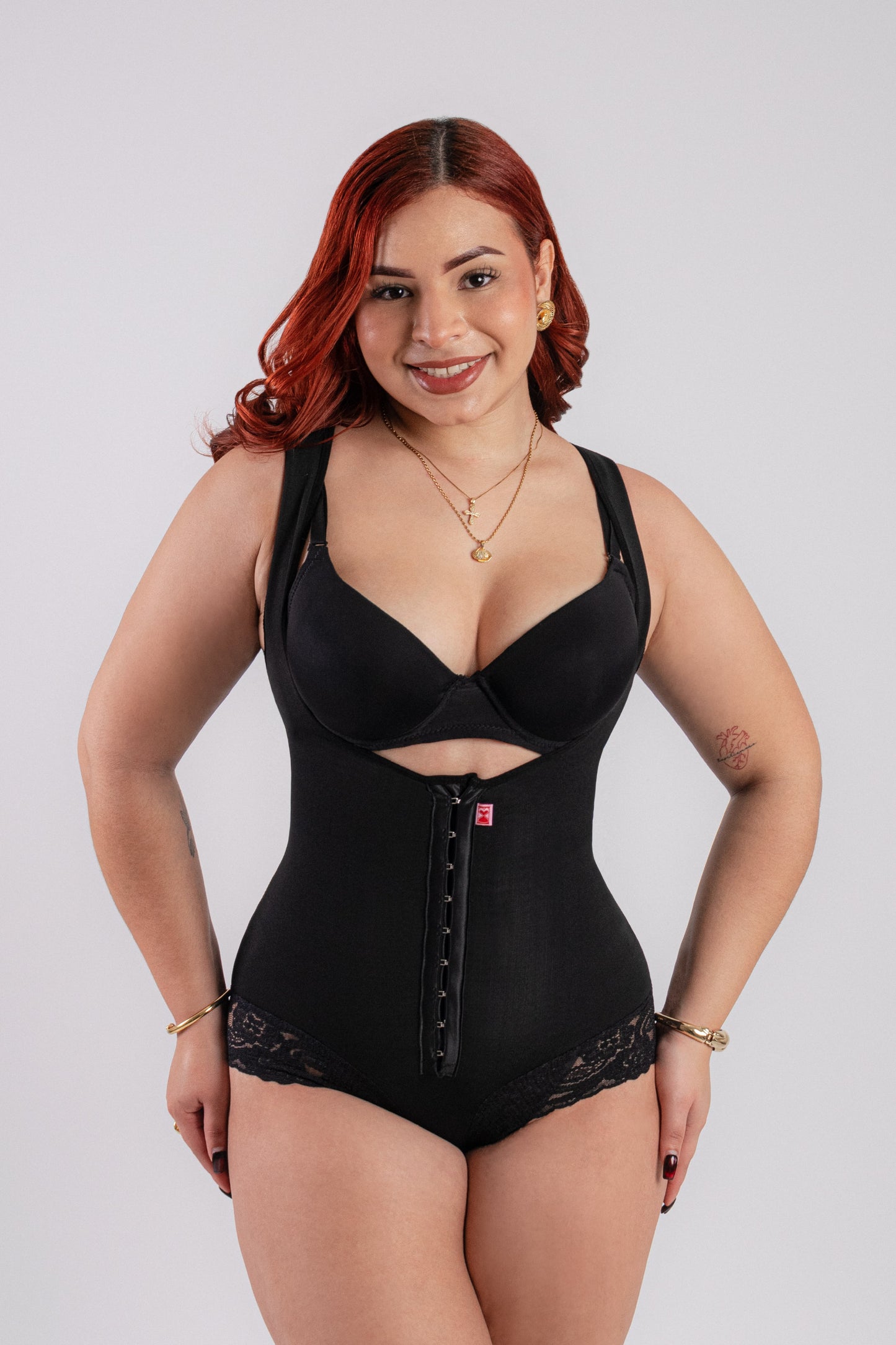 BODY DOBLE COMPRESION MANGA CERO NEGRO