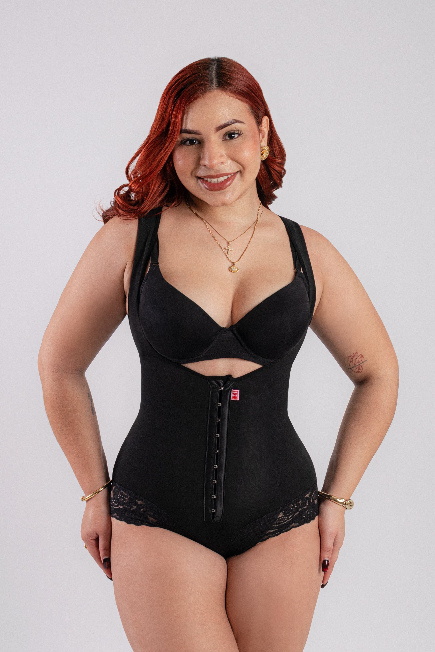 BODY DOBLE COMPRESION MANGA CERO NEGRO